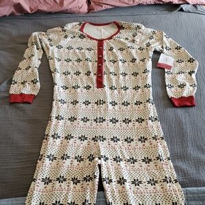 Burt's Bees Baby Cream and Red Kids Pajama Set
